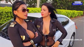 Martix and Silvana Lee are big asses latinas officers and arrest a big black cock